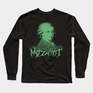 MOZART METAL - Wolfgang Amadeus Mozart Classical Composer (green) Long Sleeve T-Shirt